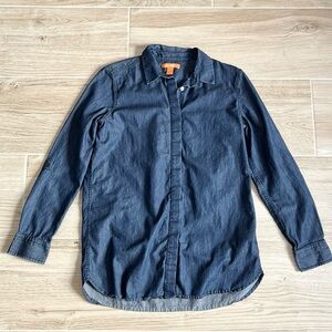 Joe Fresh Oversized Denim Chambray Button Down Shirt